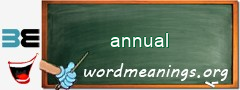 WordMeaning blackboard for annual